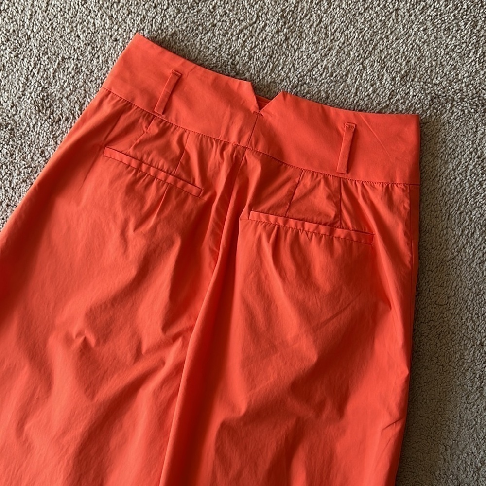 ALTUZARRA Tyr Wide-Leg Pleated Pants Bright Orange - Picture 7 of 15